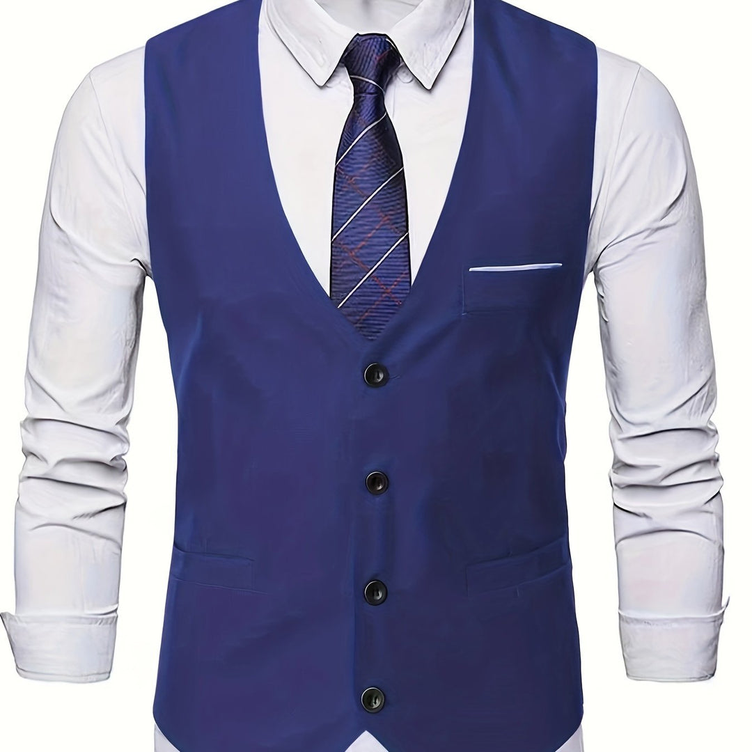 Men's Collarless Polyester Vest
