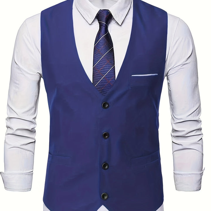 Men's Collarless Polyester Vest