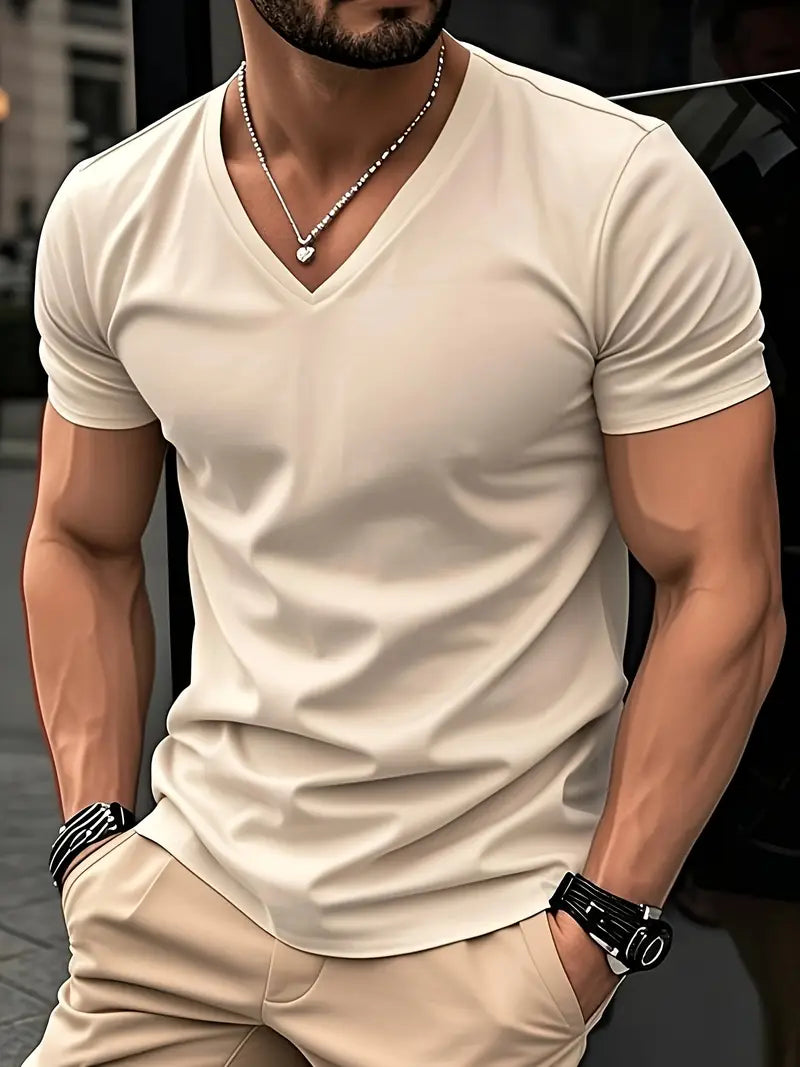 Men's Casual V-Neck T-Shirt