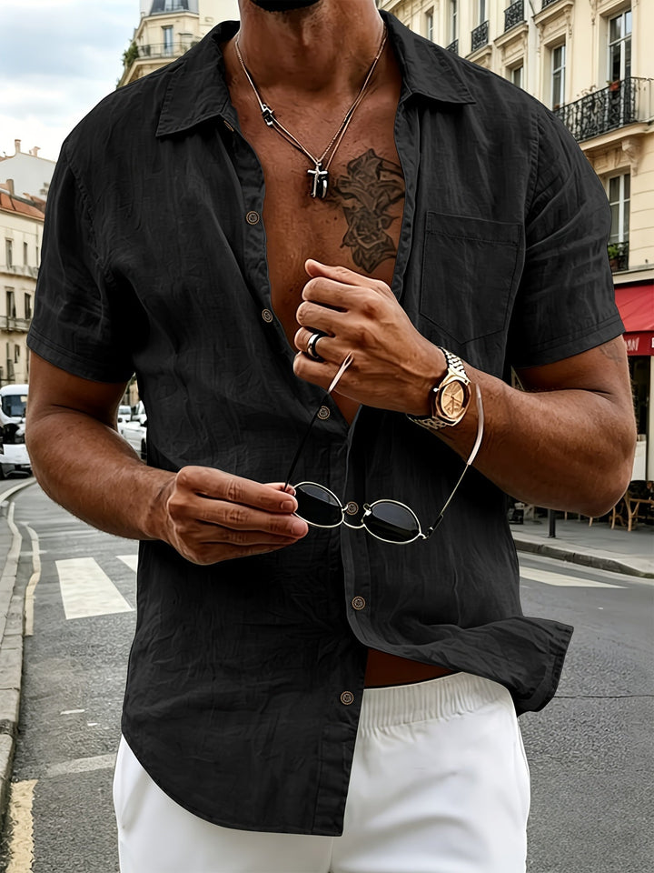 Men's Cotton Henley Shirt