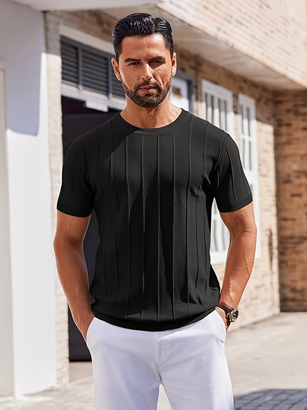 Men's Rib-Knit T-Shirt