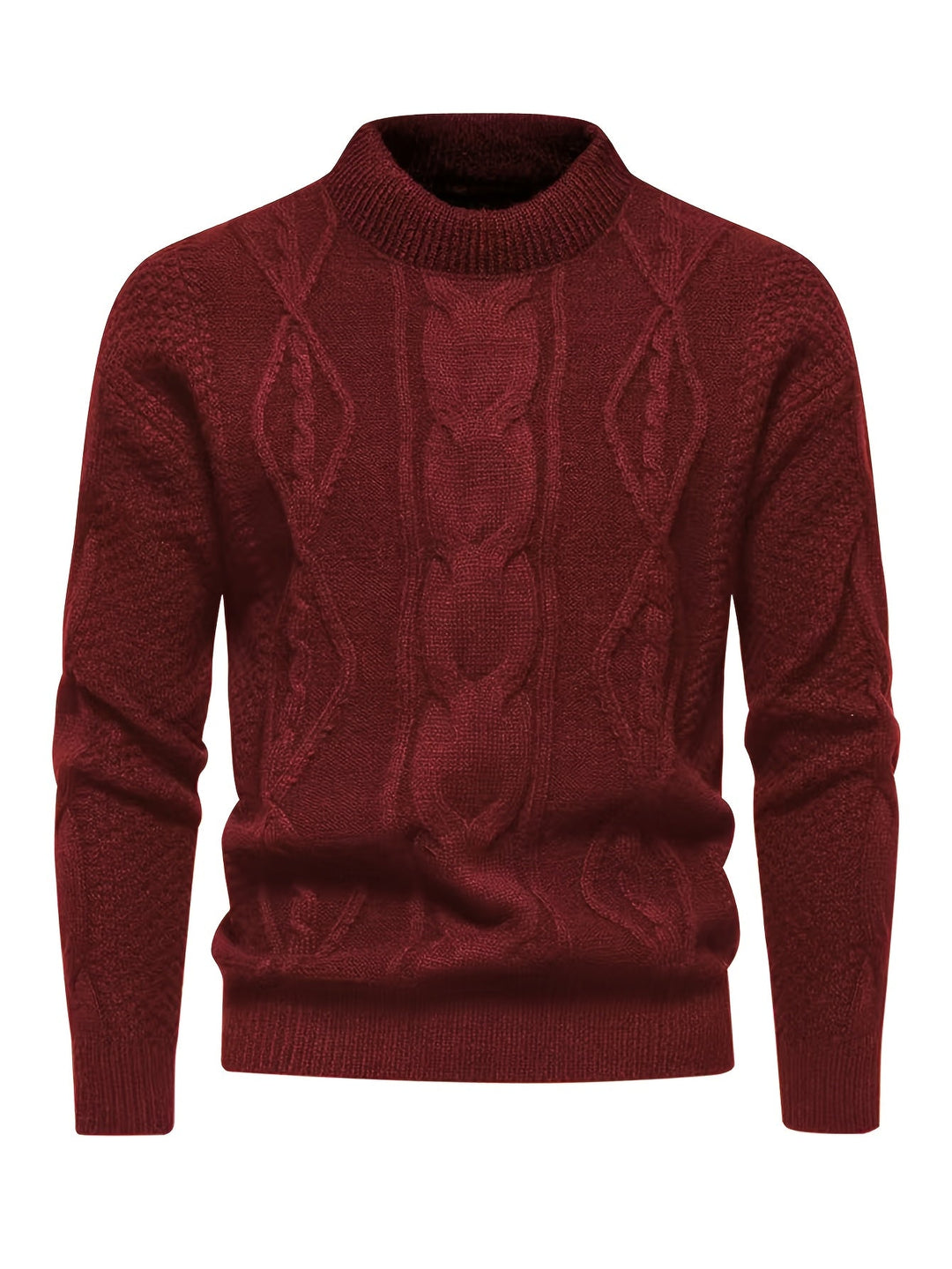 Men's Cable Knit Crew Neck Sweater
