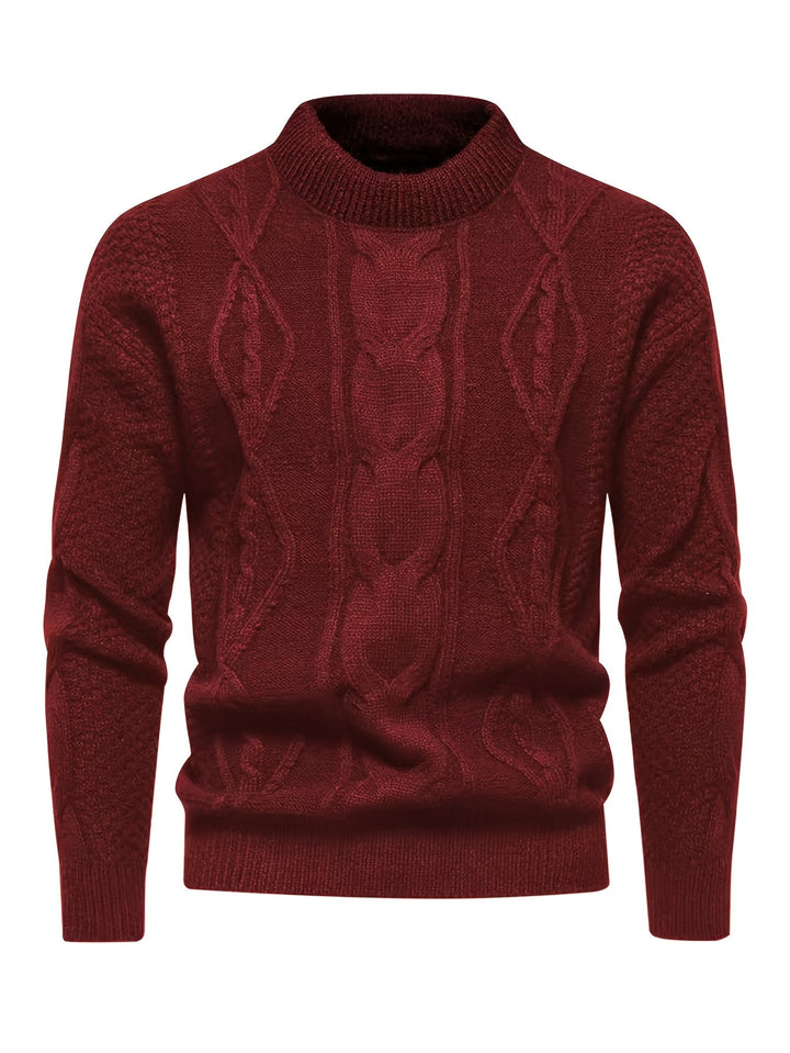 Men's Cable Knit Crew Neck Sweater