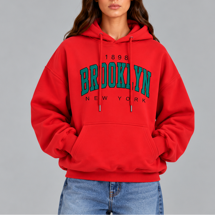 Women's Brooklyn Oversized Hoodie – Casual Pullover Sweatshirt with Pockets