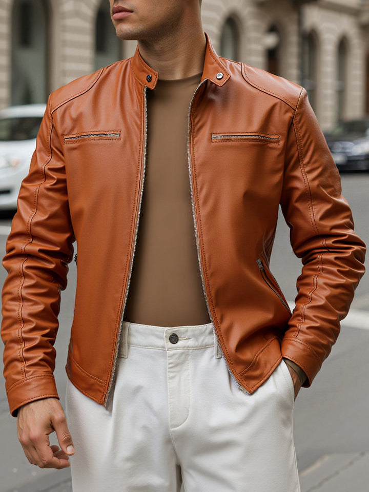 Men's PU Motorcycle Jacket