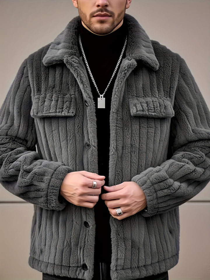 Men's Striped Lapel Jacket