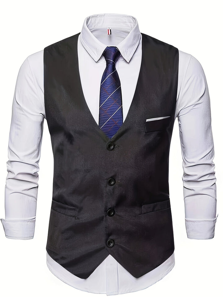 Men's Collarless Polyester Vest