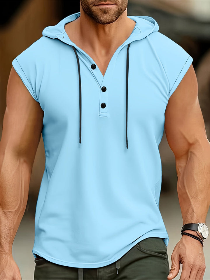 Men's Hooded Henley Shirt