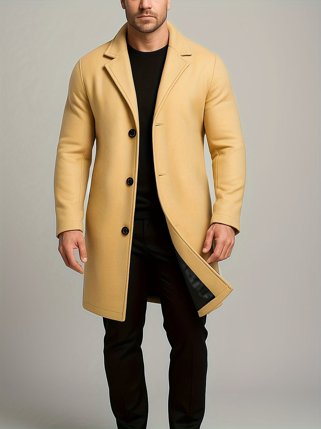 Men's Mid Length Tweed Overcoat