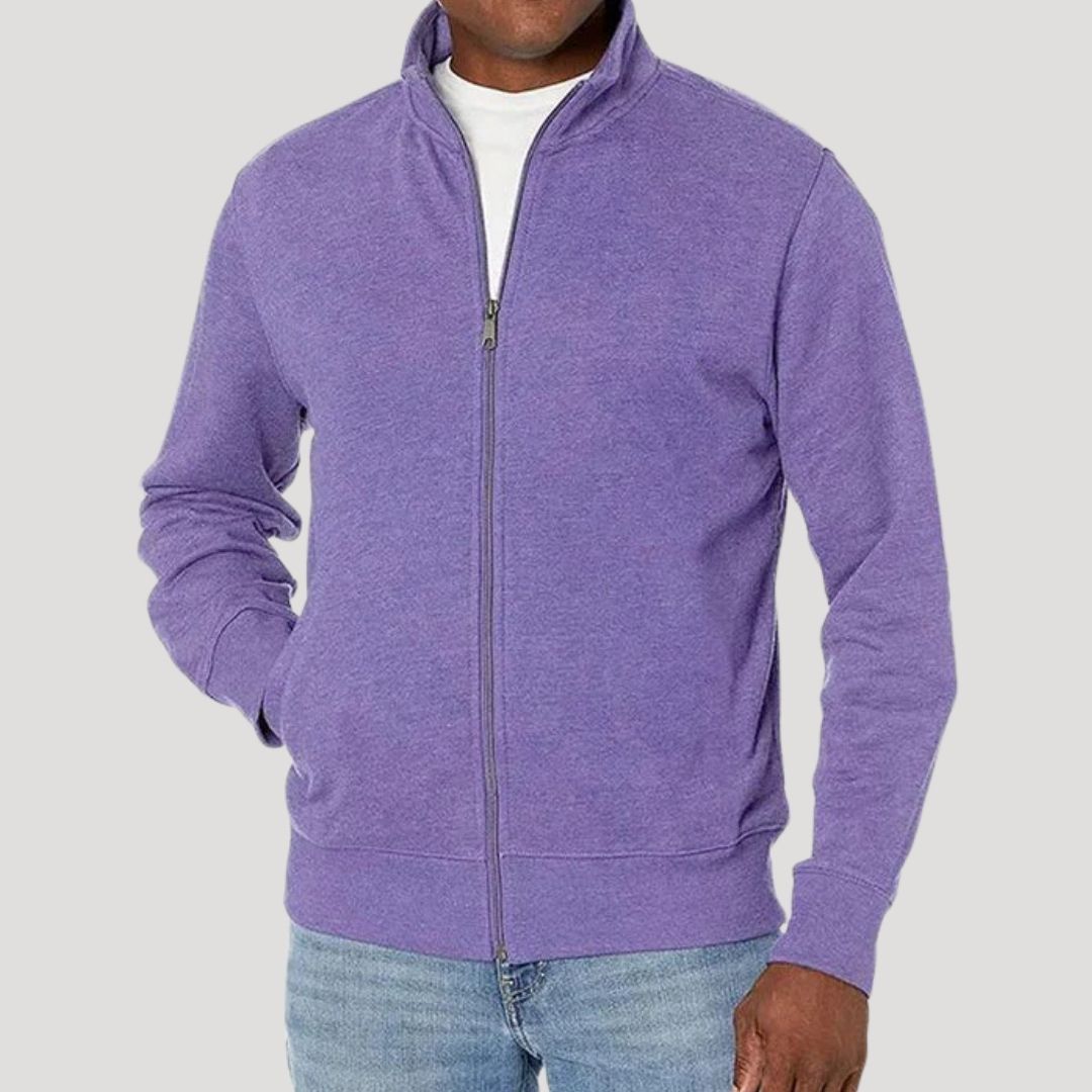 Men's Zip Front Stand Collar Jacket
