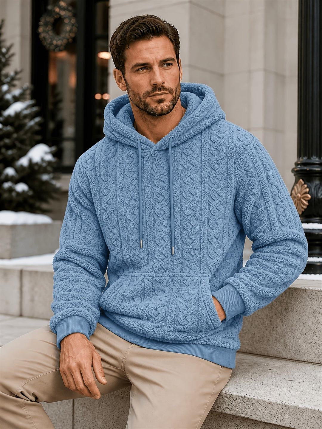 Men's Zip Stripe Hoodie