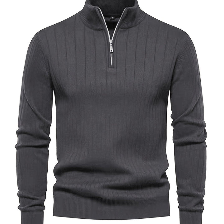 Reid | Quarter-Zip Stand Collar Sweater