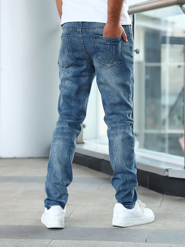 Men's Washed Stretch Denim Jeans