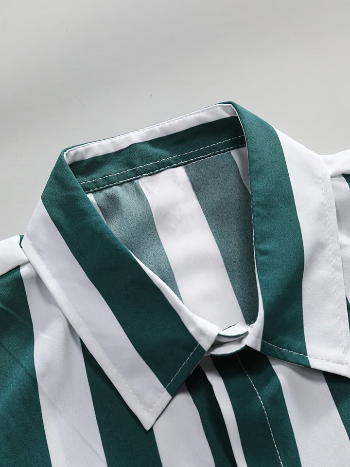 Men's Striped Button Front Shirt