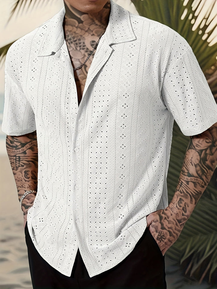 Men's Textured Lapel Shirt