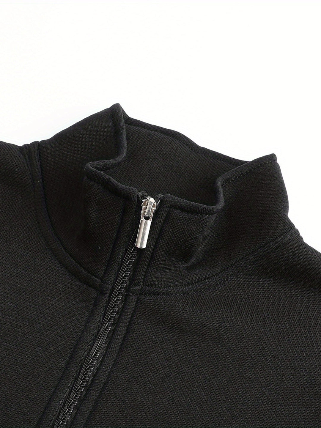 Men's Solid High Neck Hoodie