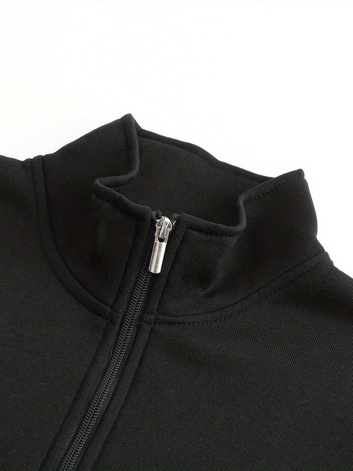 Men's Solid High Neck Hoodie
