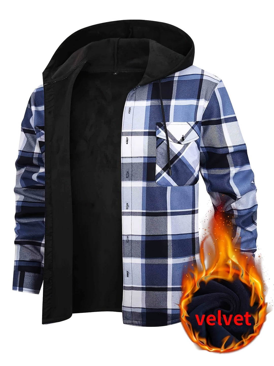 Men's Plaid Hooded Jacket