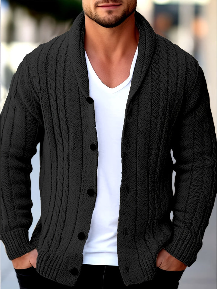Men's Textured Knit Cardigan