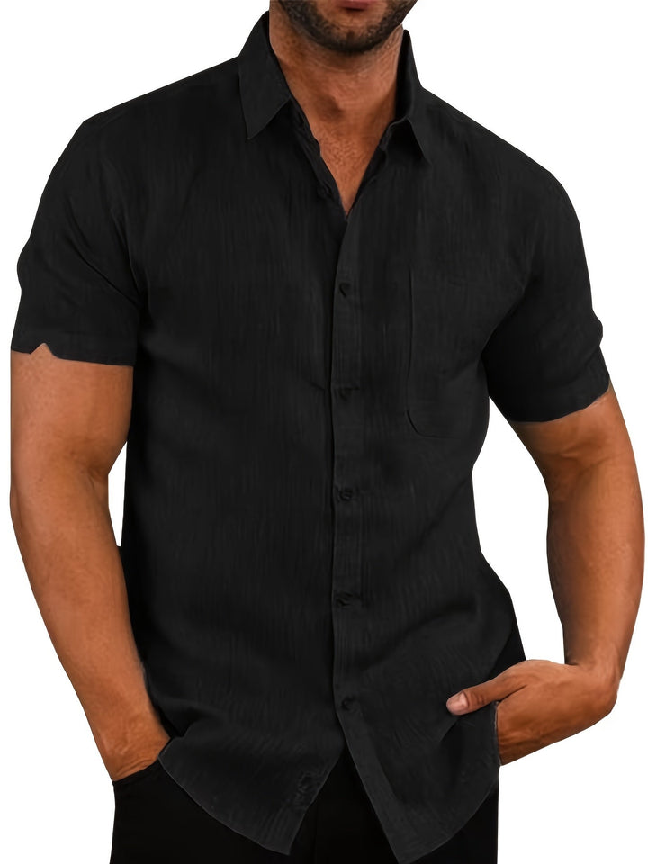 Men's Lapel Linen Shirt