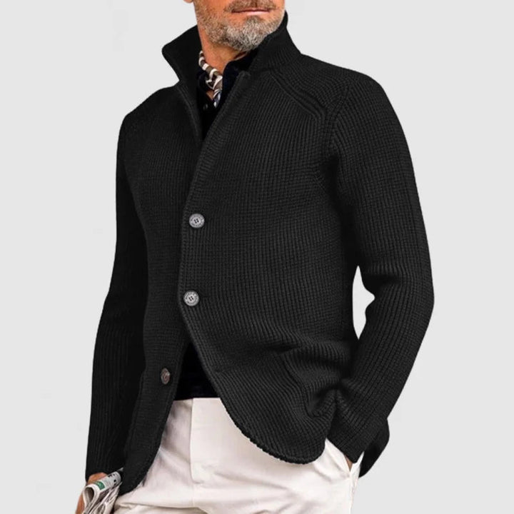 Men's Stand Collar Knit Cardigan