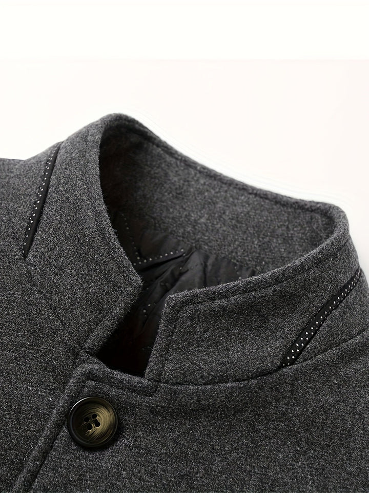 Men's Stand Collar Tweed Jacket