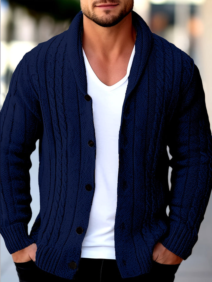 Men's Textured Knit Cardigan