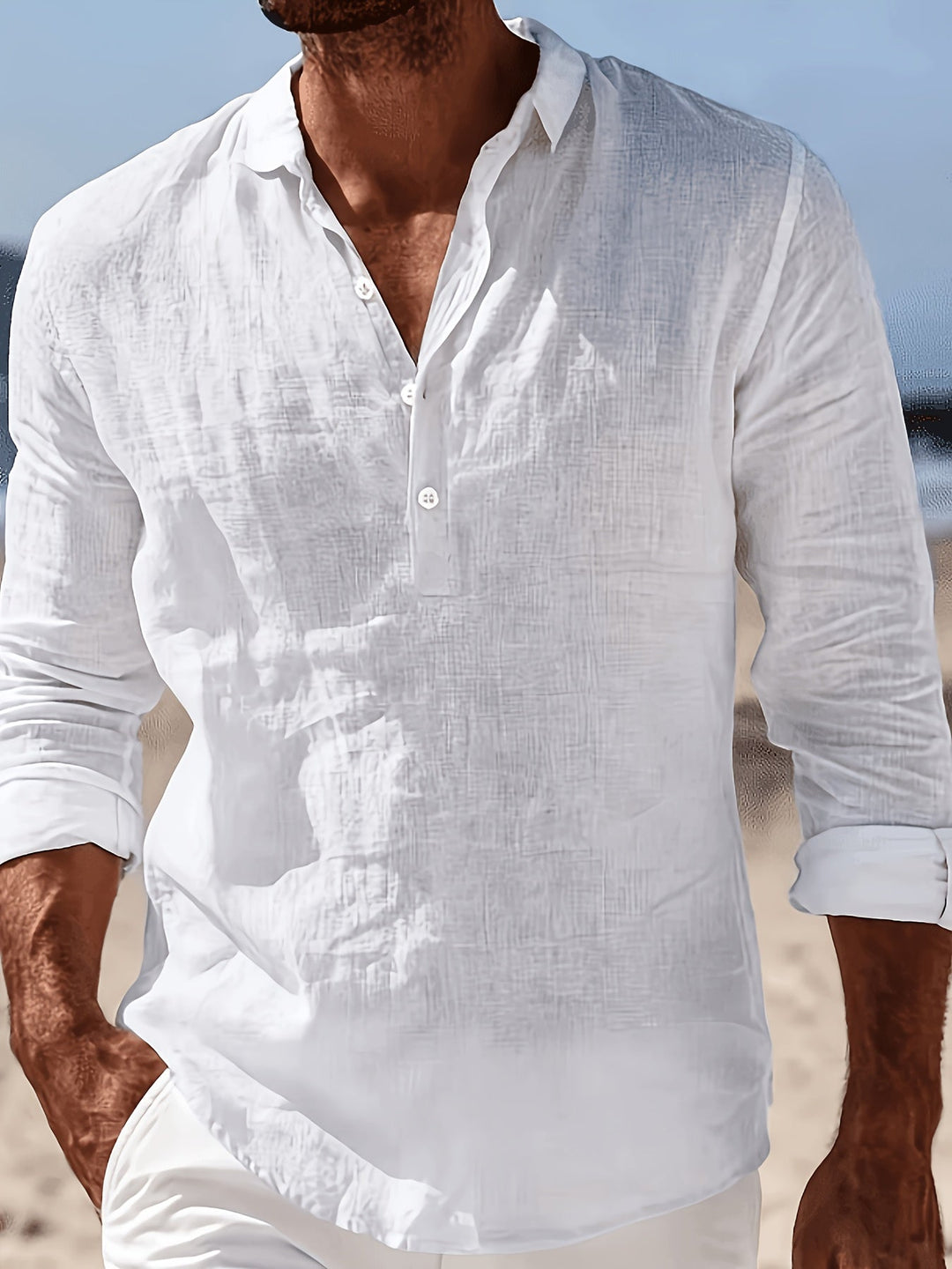 Men's Linen Blend Polo Shirt