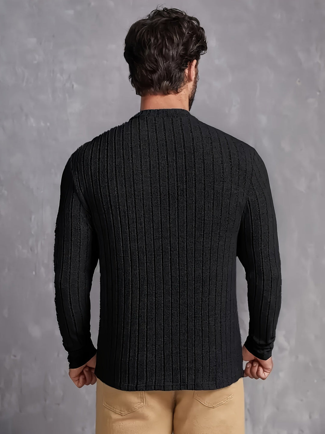 Men's Striped Rib-Knit Sweater