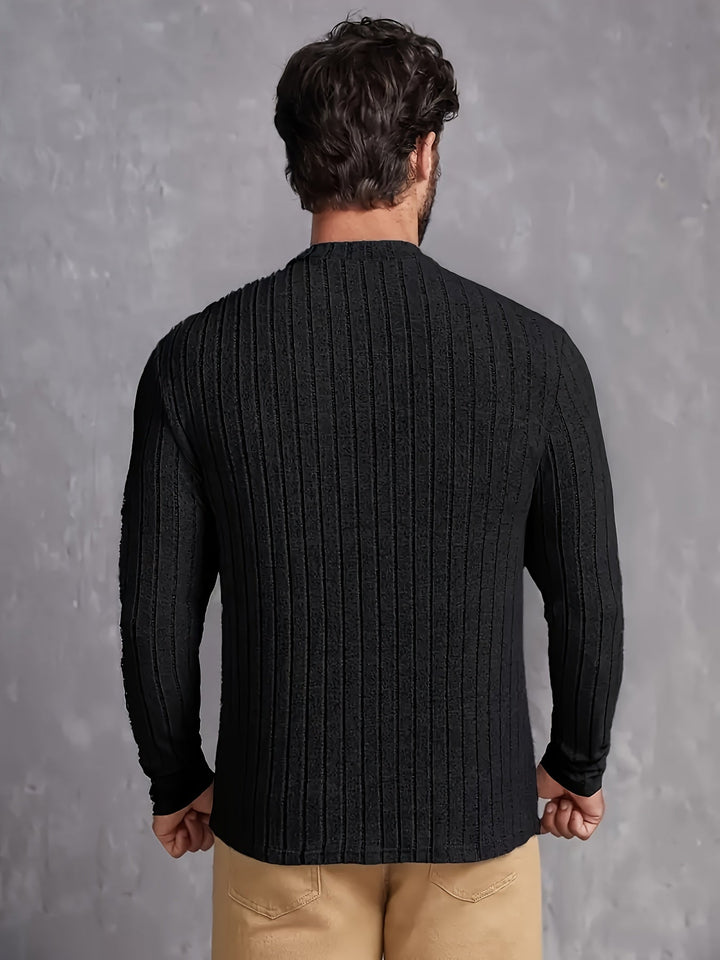 Men's Striped Rib-Knit Sweater