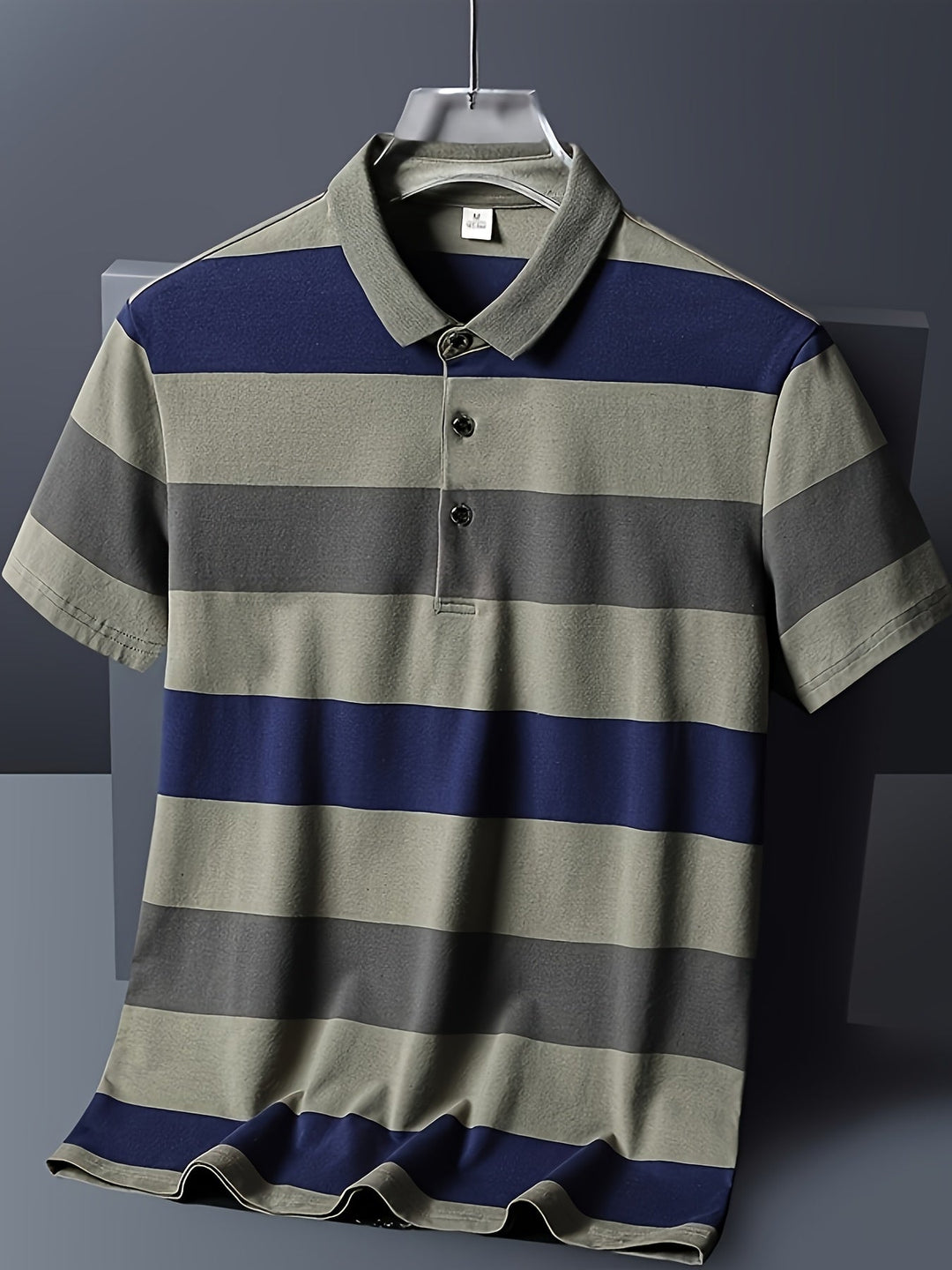 Men's Striped Collar Polo Shirt