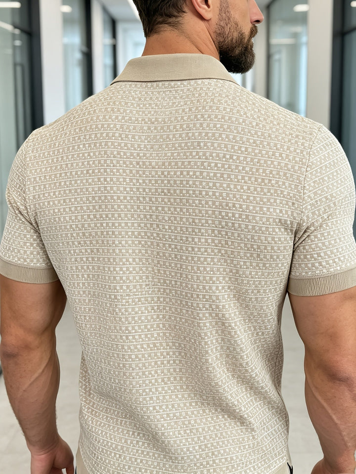 Men's Plaid Knit Polo Shirt