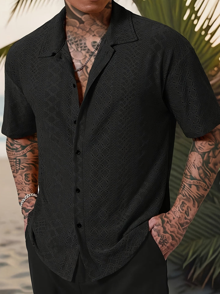 Men's Textured Lapel Shirt