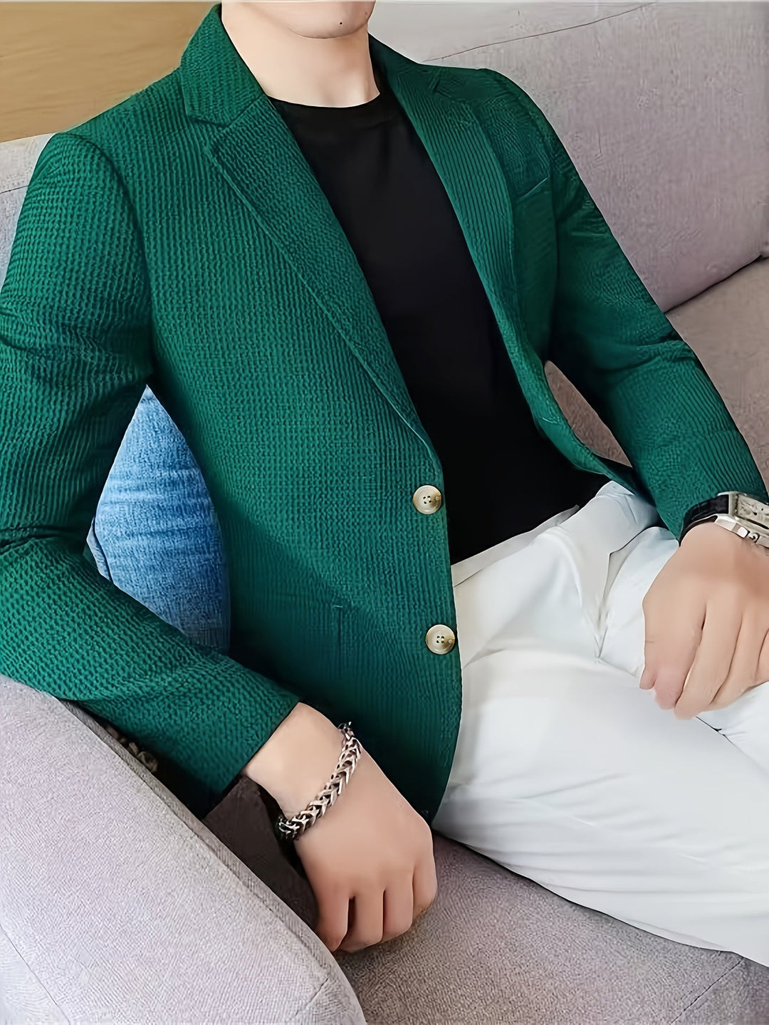 Men's Waffle Knit Blazer