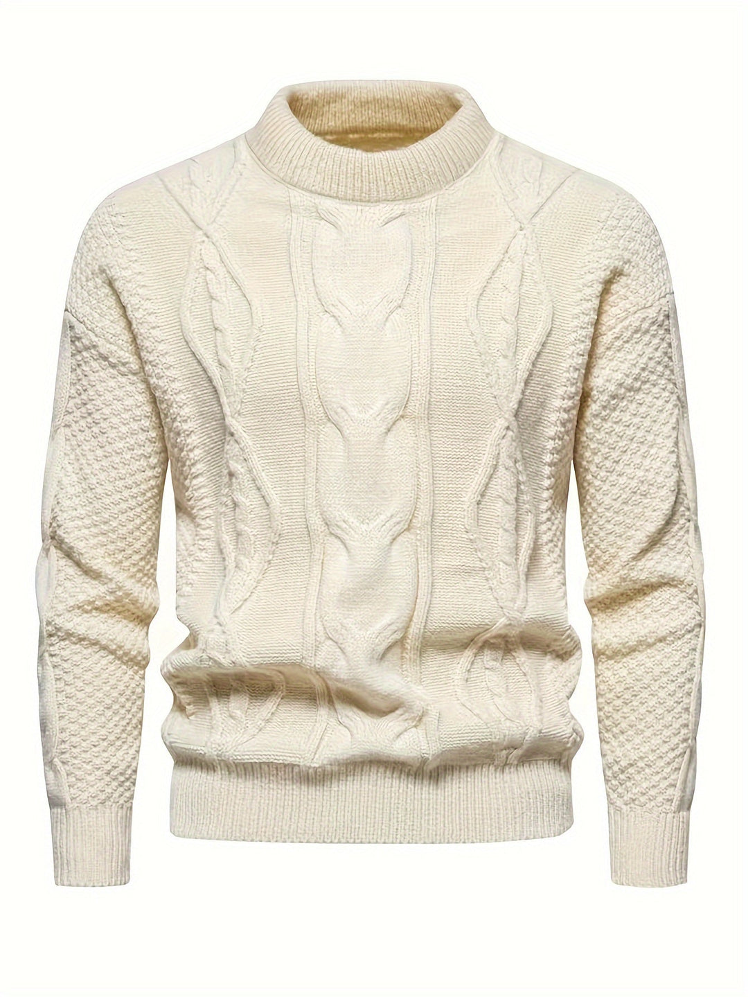 Men's Cable Knit Crew Neck Sweater