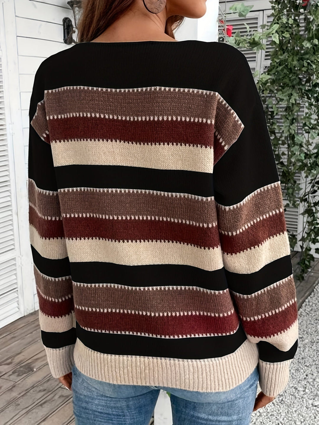 Maren | Cozy Striped Round-Neck Sweater