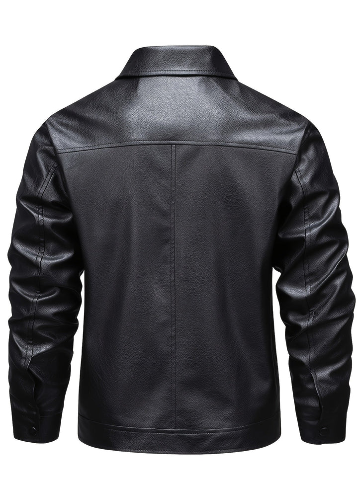 Men's PU Zip Bomber Jacket