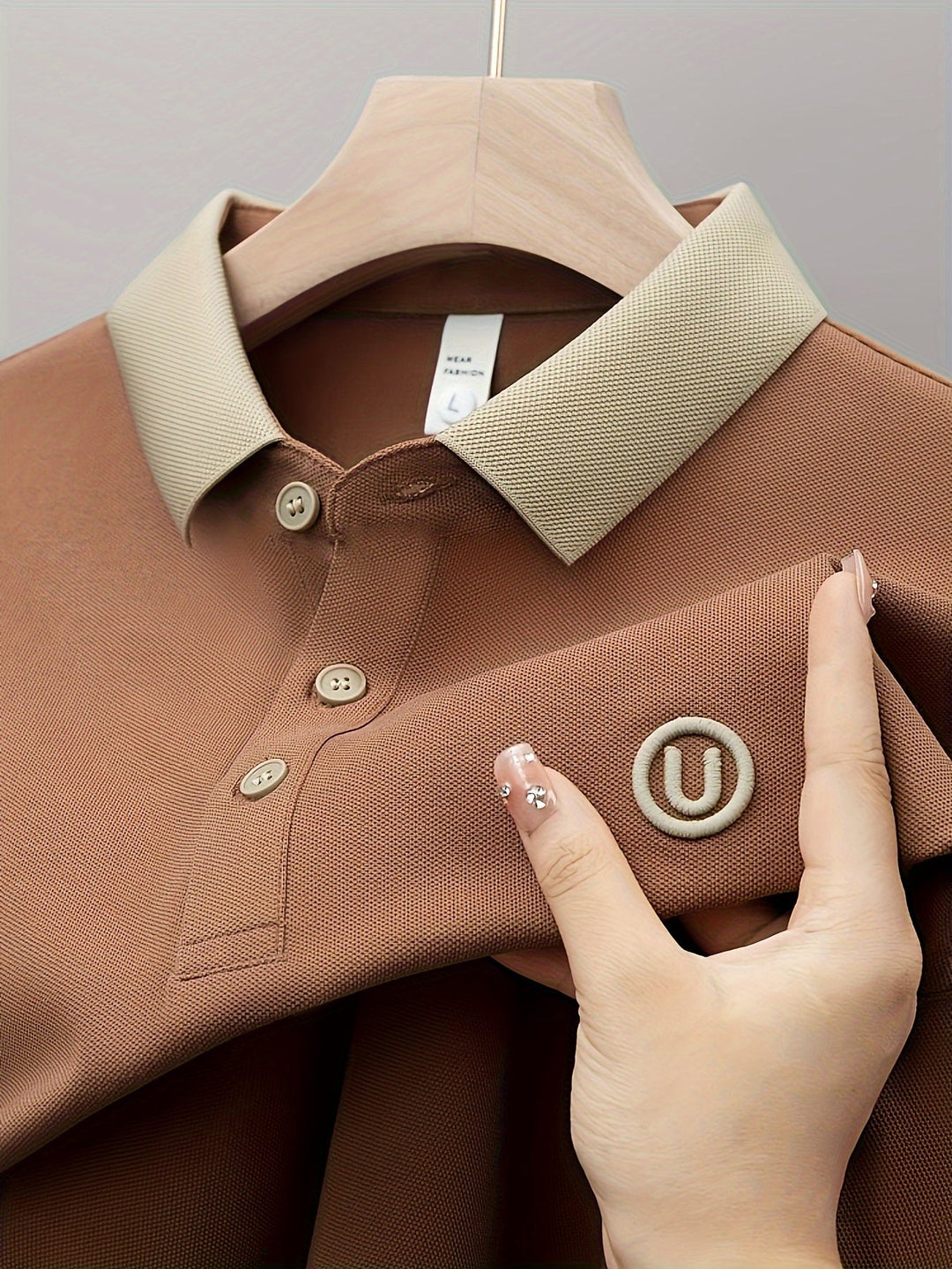 Men's Embroidered Lapel Shirt