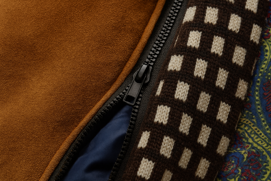 Men's Colorblock Wool Overcoat