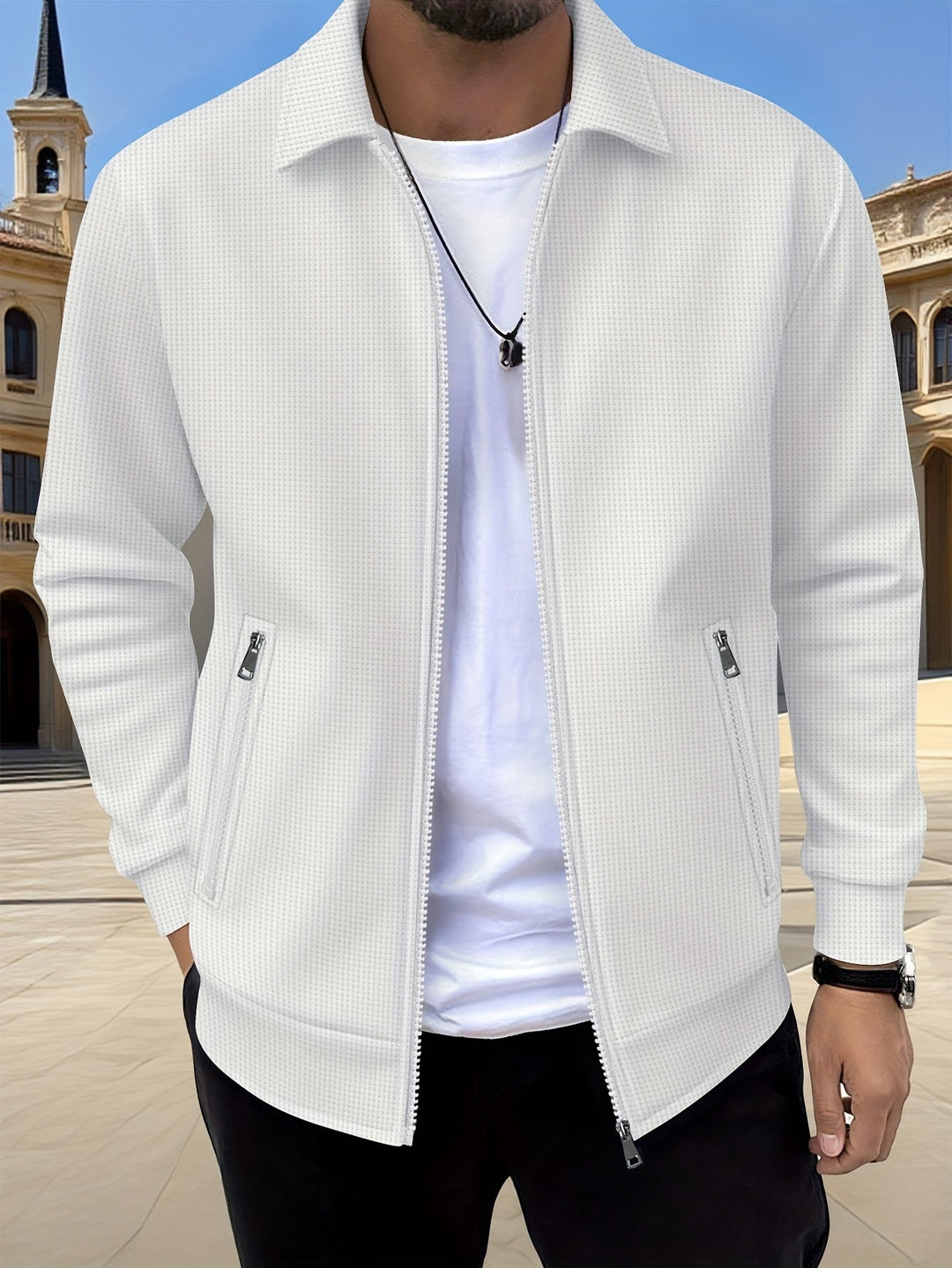 Men's Sports Lapel Zip Jacket