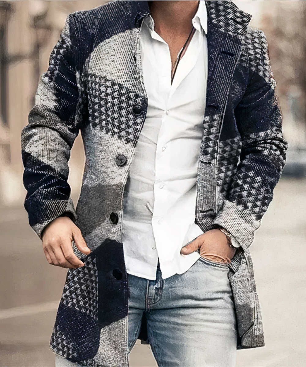Men's Button Trench Coat