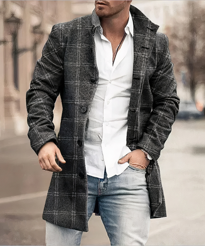 Men's Button Trench Coat