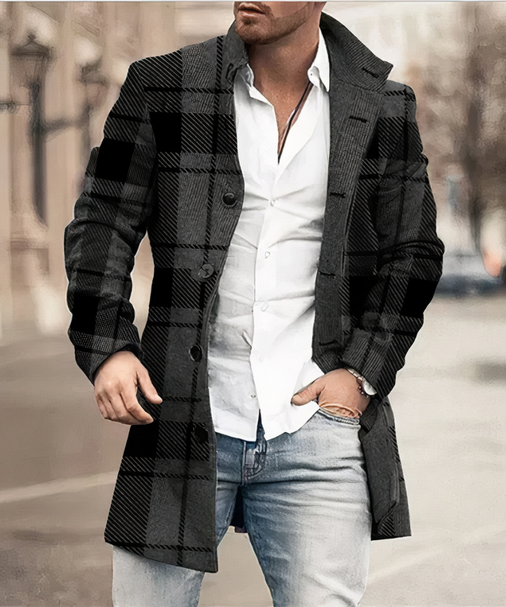 Men's Button Trench Coat