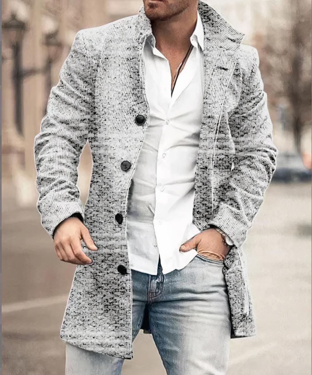 Men's Button Trench Coat