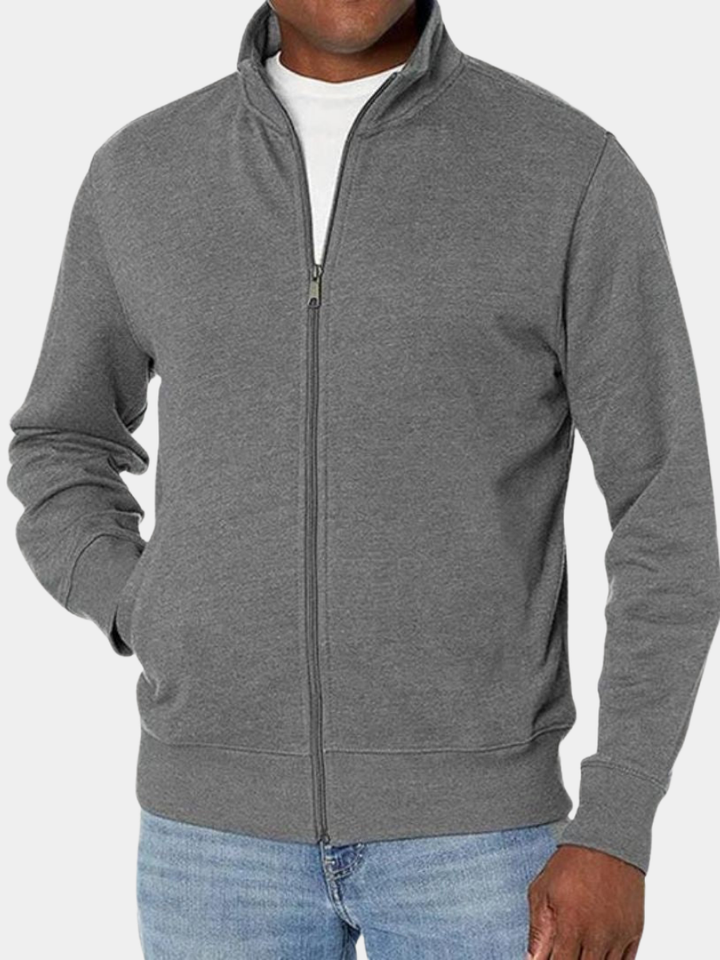 Men's Zip Front Stand Collar Jacket