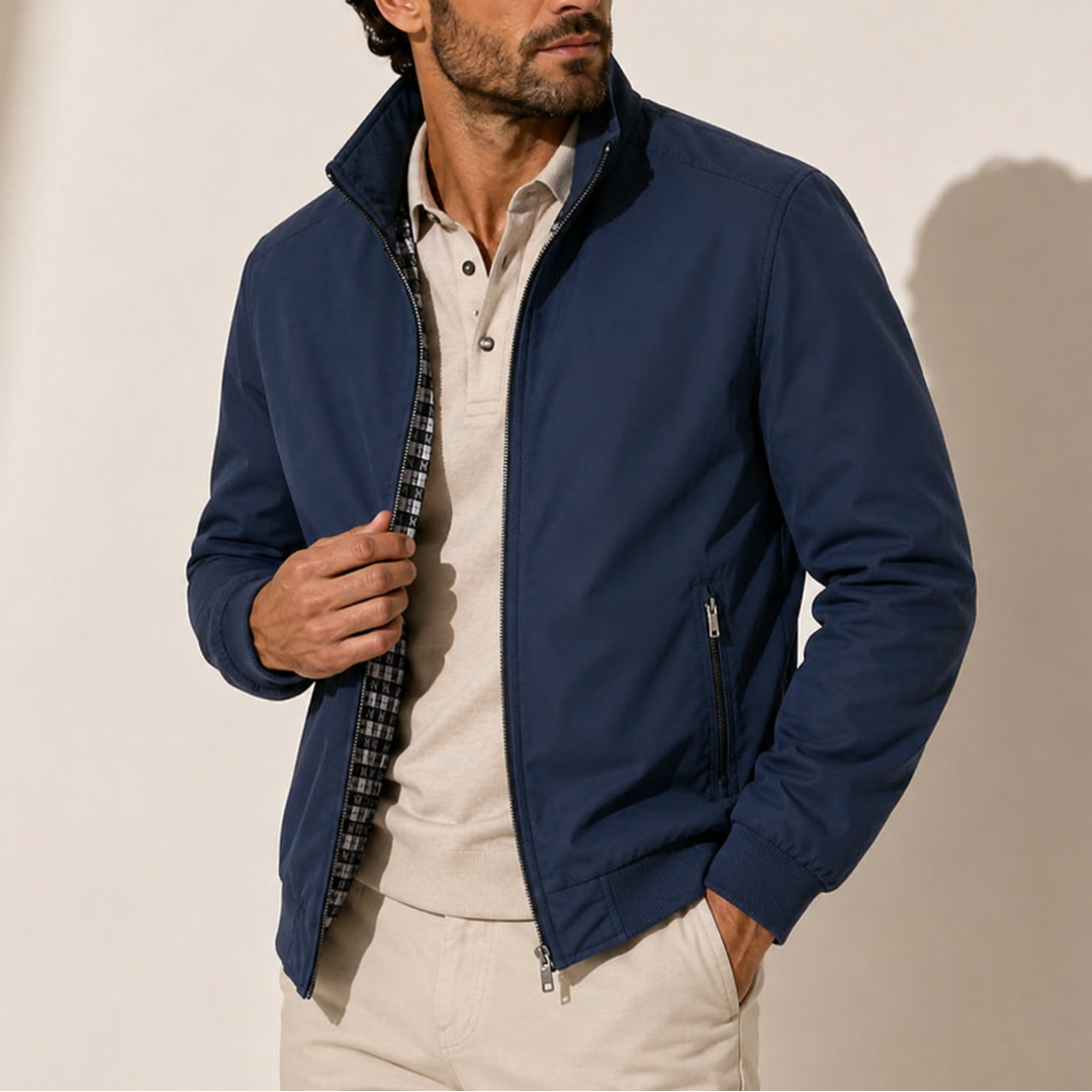 Men’s Bomber Jacket – Stand Collar Lightweight Casual Zip-Up