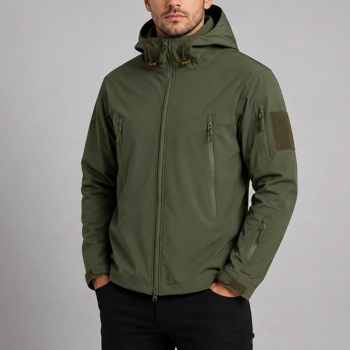 Men's Waterproof Tactical Jacket | Hooded Windproof Outdoor Softshell Coat