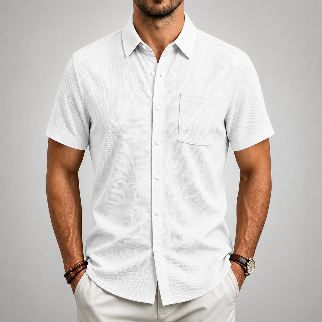 Men's Textured Button Shirt