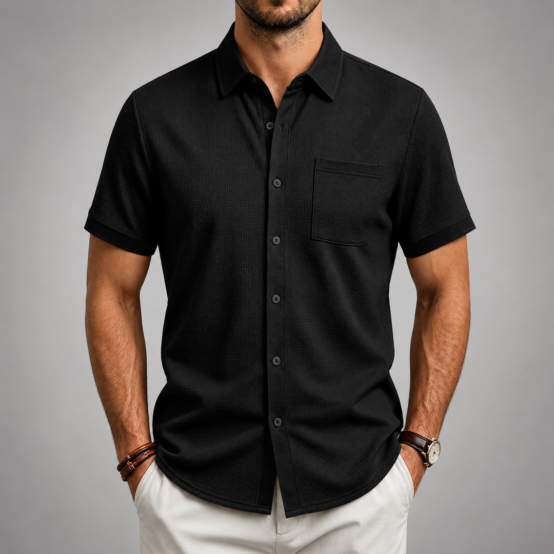 Men's Textured Button Shirt