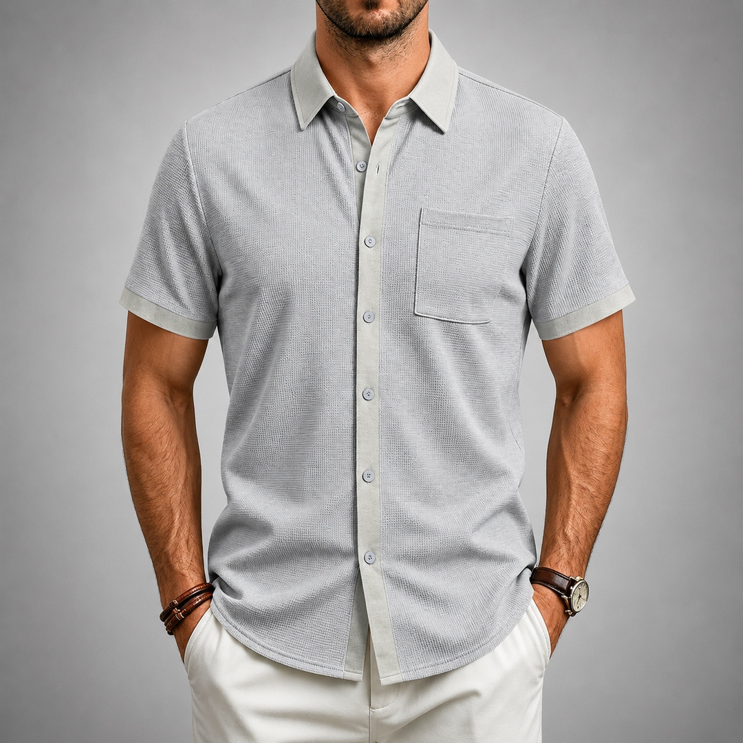 Men's Textured Button Shirt